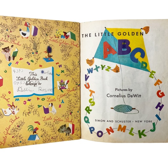 Vintage 1951 The Little Golden Book ABC alphabet nursery illustrations ephemera - Picture 2 of 11